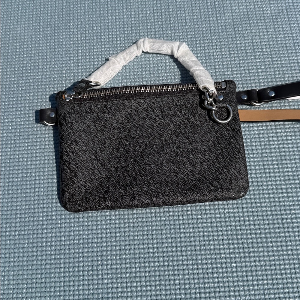 Michael Kors Black Crossbody with Tan Strap Accent